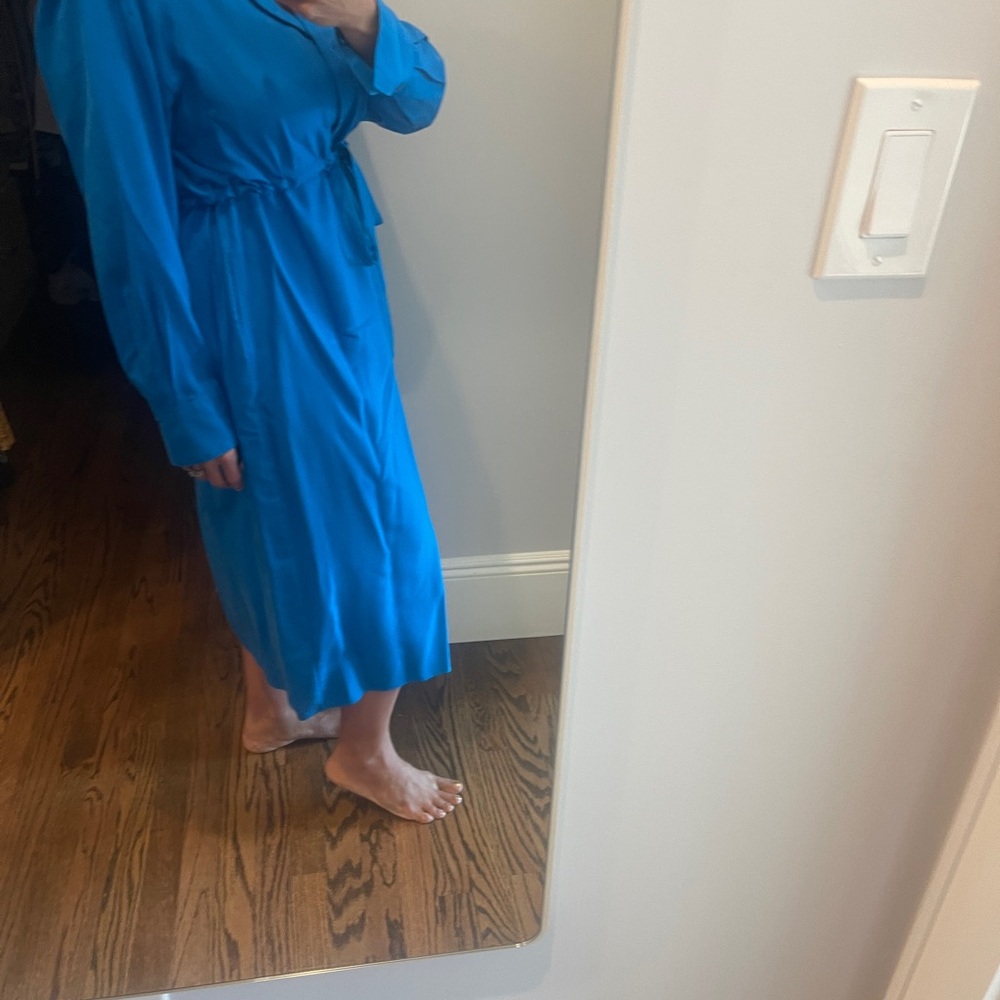 Elegant Blue Long Sleeve Dress